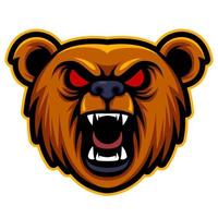 cabeça de urso com raiva, mascote esports ilustração vetorial de logotipo vetor
