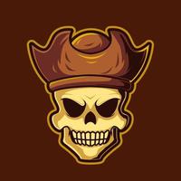 pirata de caveira, ilustração vetorial de logotipo de esports mascote vetor