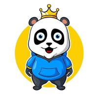 rei panda, ilustração vetorial de logotipo de esports mascote vetor