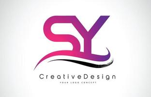 design de logotipo de carta sy sy. logotipo de vetor de letras modernas de ícone criativo.