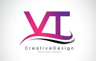 vt vt design de logotipo de carta. logotipo de vetor de letras modernas de ícone criativo.