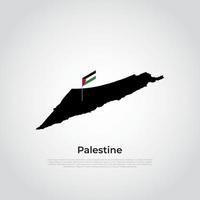bandeira de mapa vetorial da Palestina isolada no fundo branco vetor
