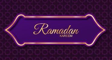 banner de luxo com uma combinação de linha dourada brilhante com estilo 3d. convite de cartão ramadan kareem para a comunidade muçulmana. ilustração vetorial vetor