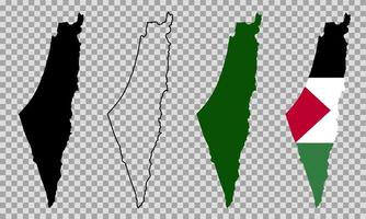 definir a bandeira do mapa vetorial da Palestina isolada no fundo branco vetor