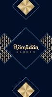 conjunto de cartões de ramadan kareem. coleção de modelos de convites de férias do ramadã com letras douradas e padrão árabe vetor