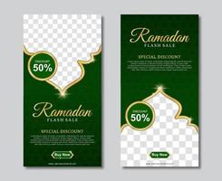 elegante venda do ramadã para o modelo de histórias de mídia social. ilustração vetorial vetor