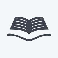 ícone de livro aberto no estilo glifo moderno isolado em fundo azul suave vetor