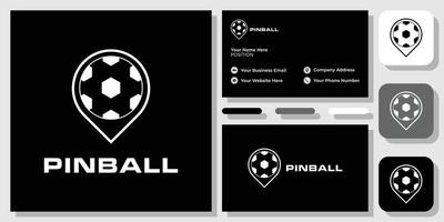 símbolo de localização de pinball coloque atividade de passatempo de jogo com modelo de cartão de visita vetor