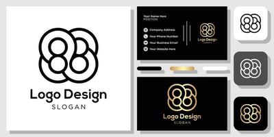 design de logotipo número 88 ouro preto com modelo de cartão de visita vetor