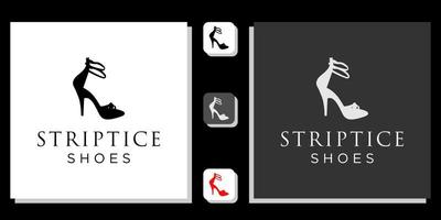 sapatos striptice símbolo loja de moda menina loja com modelo de aplicativo vetor