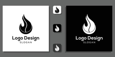 luz de chama de fogo de design de logotipo com modelo de aplicativo vetor