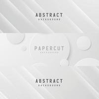 banner abstrato geométrico branco e cinza cor ilustração vetorial de fundo. vetor