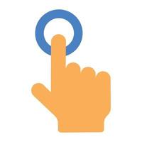 ícone de tecnologia moderna de toque de dedo, vetor interativo