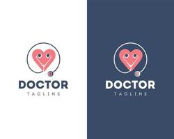 vetor de design de logotipo de médico, design de ícone de médico, logotipos de médico, modelo de design de logotipo de médico profissional, ícones de coração