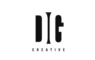 dg dg design de logotipo de letra branca com quadrado preto. vetor