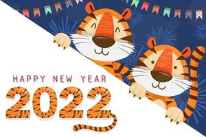 2022 design de tipografia do ano do tigre. tigre é elementos tradicionais e zodíaco chinês.