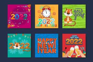 saudação de desenho de cartão de ano novo 2022 com ilustração vetorial de letras vetor