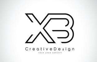 design de logotipo de letra xb xb nas cores pretas. vetor