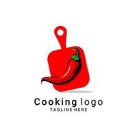 vetor de logotipo de cozinha, logotipo de pimenta vermelha