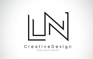 ln ln design de logotipo de carta nas cores pretas. vetor