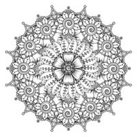 padrão circular em forma de mandala para henna, mehndi, tatuagem, decoração. ornamento decorativo em estilo oriental étnico. página do livro para colorir. vetor