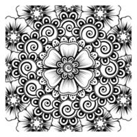 flor mehndi para henna, mehndi, tatuagem, decoração. ornamento decorativo em estilo étnico oriental. vetor