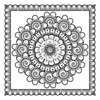 flor mehndi para henna, mehndi, tatuagem, decoração. ornamento decorativo em estilo étnico oriental. vetor