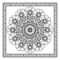 flor mehndi para henna, mehndi, tatuagem, decoração. ornamento decorativo em estilo étnico oriental. vetor