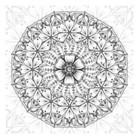 padrão circular em forma de mandala para henna, mehndi, tatuagem, decoração. ornamento decorativo em estilo oriental étnico. página do livro para colorir. vetor