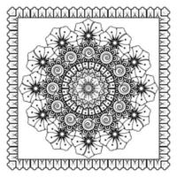 flor mehndi para henna, mehndi, tatuagem, decoração. ornamento decorativo em estilo étnico oriental. vetor