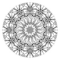 padrão circular em forma de mandala para henna, mehndi, tatuagem, decoração. ornamento decorativo em estilo oriental étnico. página do livro para colorir. vetor