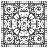 flor mehndi para henna, mehndi, tatuagem, decoração. ornamento decorativo em estilo étnico oriental. vetor