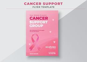 modelo de folhetos de grupo de apoio ao câncer, folheto de grupo de apoio ao câncer de mama vetor
