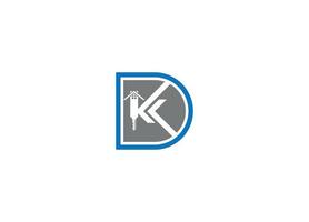 tipo de logotipo minimalista de letra inicial dk vetor