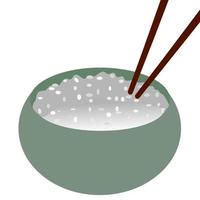 vetor de tigela de arroz japonês