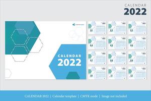 design de calendário 2022, o ano dos modelos de cartões mensais de tigre, conjunto de 12 meses vetor