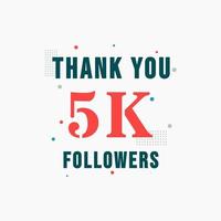 5k seguidores obrigado modelo de celebração colorida mídia social 5000 seguidores banner de conquista vetor