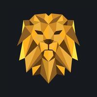 design de logotipo poligonal de cabeça de leão vetor