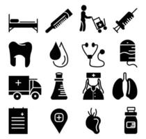 ícones médicos definir contorno, vetor de ícones médicos, ícones médicos, vetor de ícones médicos.
