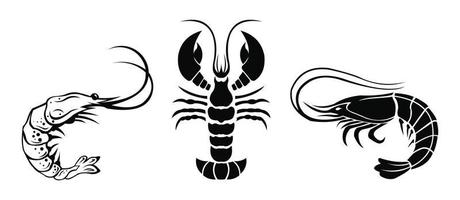 logotipo do menu de camarão, logotipo da loja de camarão, modelo de vetor de design de logotipo de restaurante de camarão