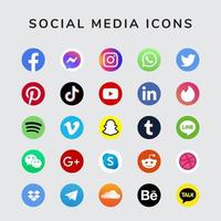 coleção de conjunto de ícones de logotipo de mídia social vetor