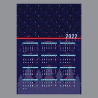 Modelo de design de calendário de parede 2022 vetor