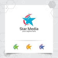 conceito de design de logotipo de estrela do elemento de símbolo de seta, logotipo de vetor de estrela abstrata usado para finanças, contabilidade e consultoria.