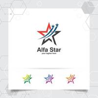 conceito de design de logotipo de estrela do elemento de símbolo de seta, logotipo de vetor de estrela abstrata usado para finanças, contabilidade e consultoria.