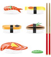 sushi conjunto de ilustração em vetor ícones