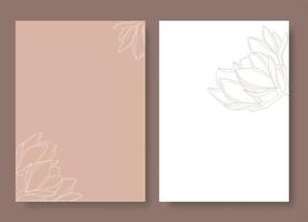 cartão de convite de casamento elegante com flores de magnólia. vetor