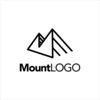 empresa de logotipo de montanha de arte de linha simples vetor