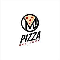 serviço de entrega de fast food de logotipo de pizza vetor