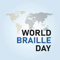 feliz dia mundial braille ilustração vetorial. cartão de felicitações, pôster e banner para o dia do braille vetor