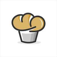 vetor de bolo de muffin doodle de padaria e pastelaria